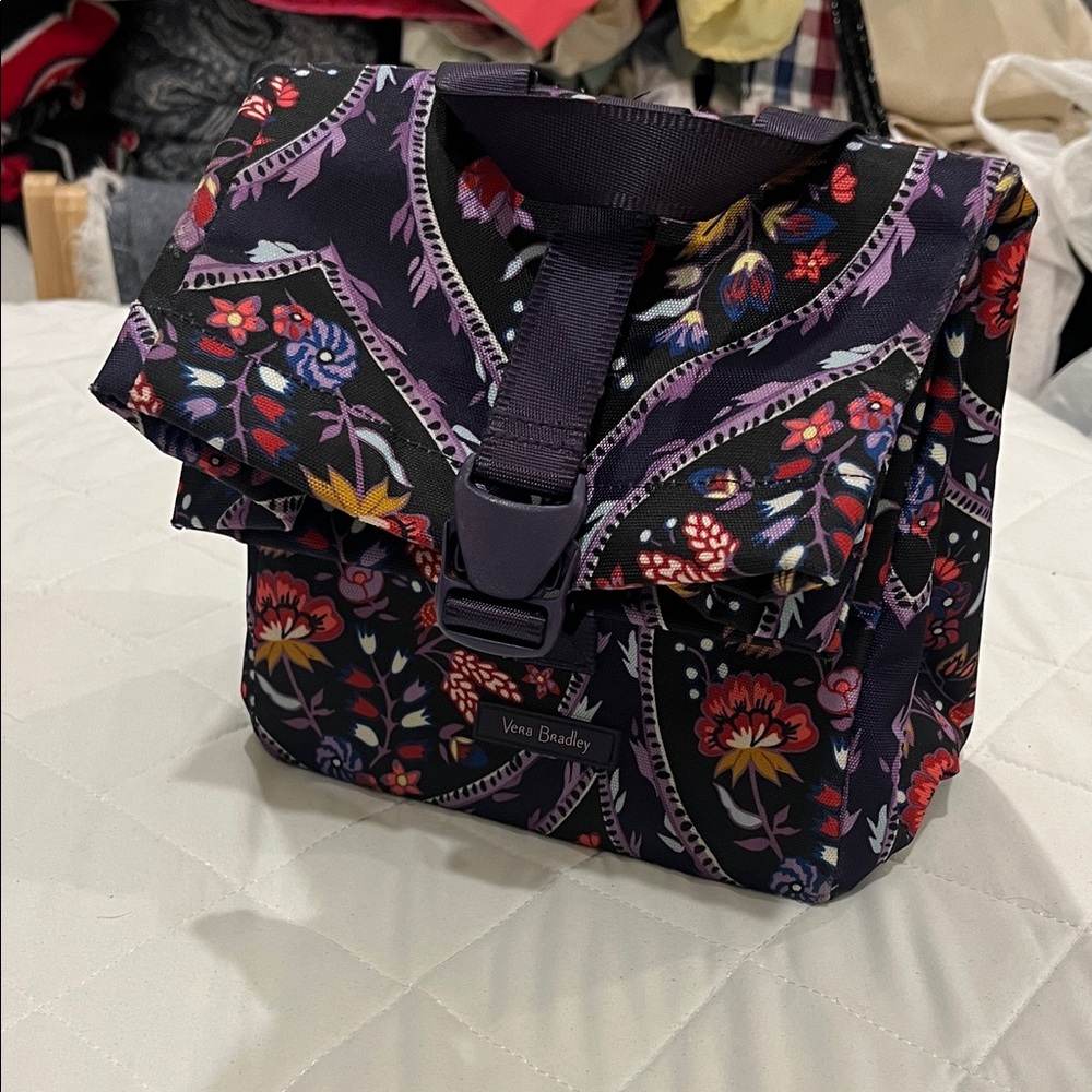 Vera Bradley Purple Multicolor Floral Insulated Lunch Bag